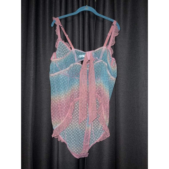 Torrid HEART MESH RUFFLE BODYSUIT Size 4X NWT - Picture 3 of 6